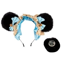 Teddy Bear Ear With Tail Moggy Headband – Black/Blue