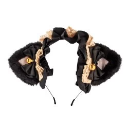 Black Bow With Black Cat Ears Headband