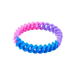 Bisexual Pride Braided Silicon Bracelet