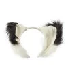 Alana Fur Ear Headband – White/Black