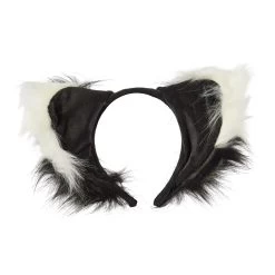 Alana Fur Ear Headband – Black/White