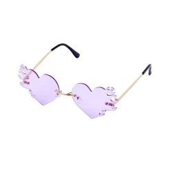 Purple Heart Flaming Glasses