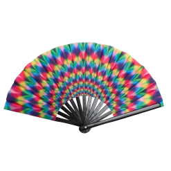 Psychedelic Glo Print Hand Fan