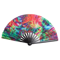 Psychedelic Rave Print Hand Fan