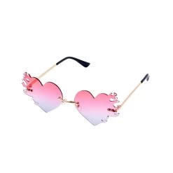 Pink/Blue Heart Flaming Glasses