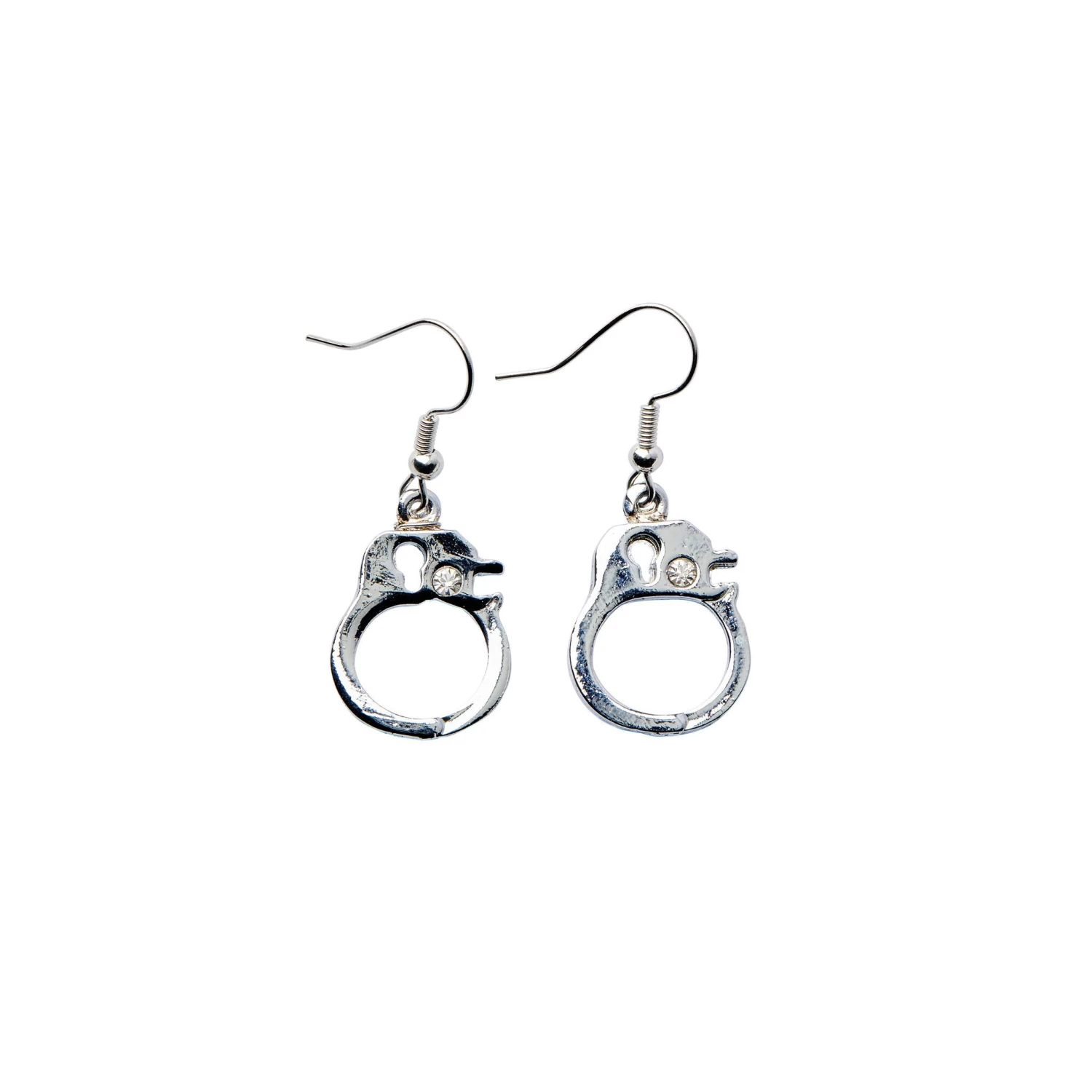 Earrings – Silver Handcuffs With Diamonte 3 Earrings – Silver Handcuffs With Diamonte