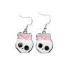 Earrings – Skull Pink Bow Diamonte -Fusion Charm Shop SPP Cybershop Feb 49