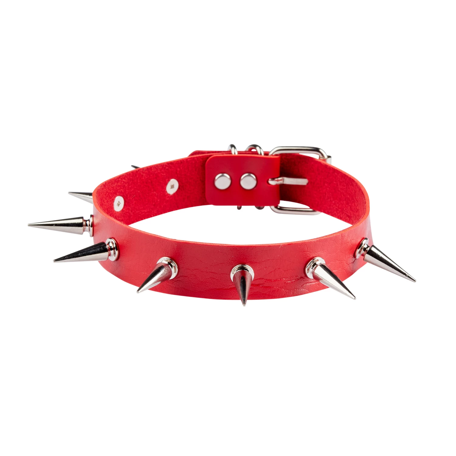 Long Spike Rat Choker – Red 3 Long Spike Rat Choker – Red