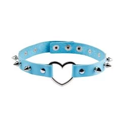Heart Choker – Light Blue Spike