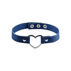 Denim Heart Choker – Blue