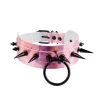Pink Wide Hologram Choker With Black Spikes/Ring -Fusion Charm Shop SPP Cybershop July 16 scaled 1