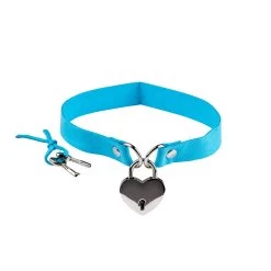 Light Blue Choker With Heart Lock