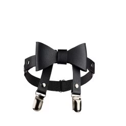 Black Leg Garter With Bow
