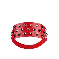 Leg Choker – Red With Silver Spikes
