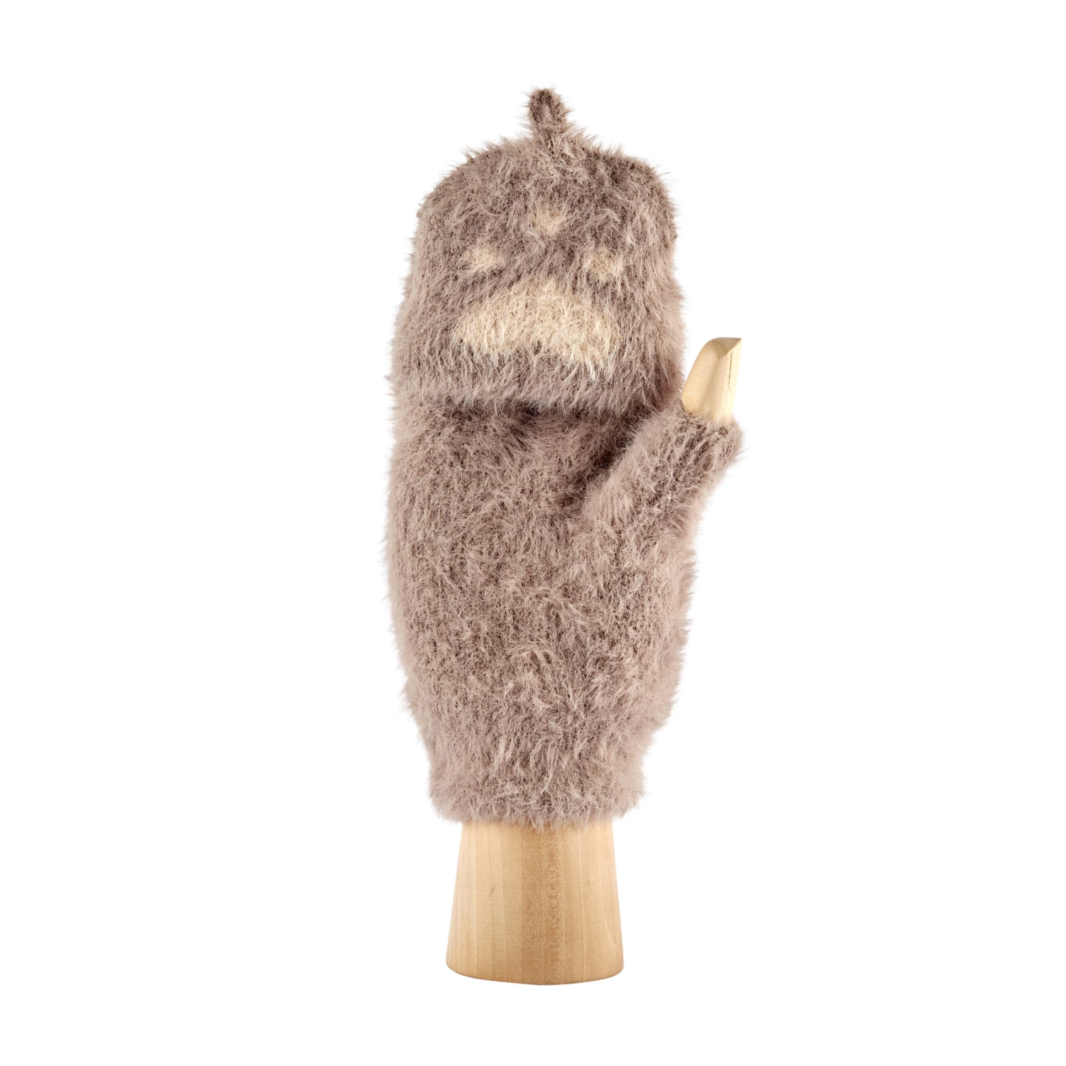 Fingerless Bunny Paw Gloves – Grey/Khaki 4 Fingerless Bunny Paw Gloves – Grey/Khaki - Image 2