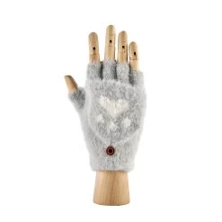 Fingerless Bunny Paw Gloves – Light Grey