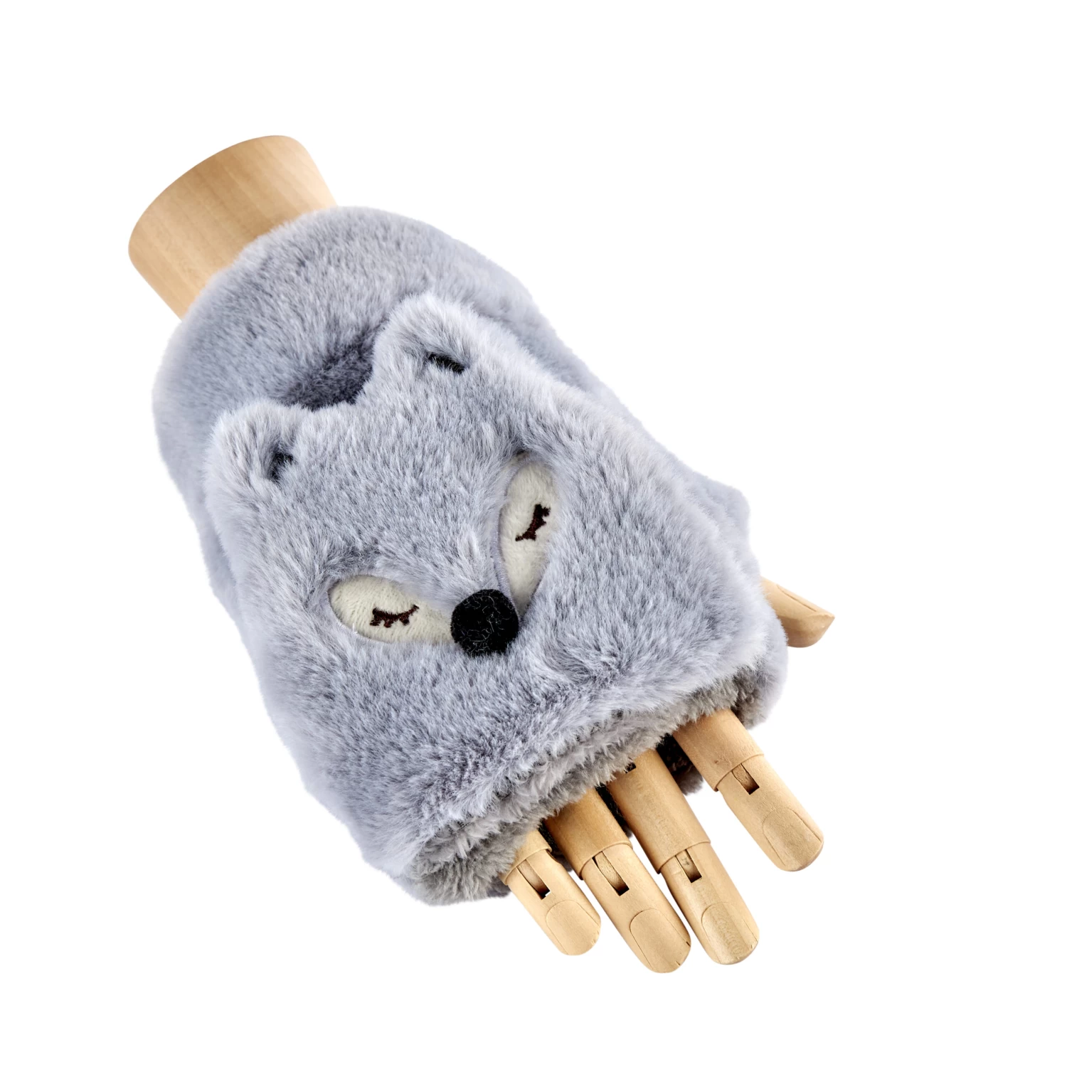 Fox Fur Gloves – Grey 3 Fox Fur Gloves – Grey