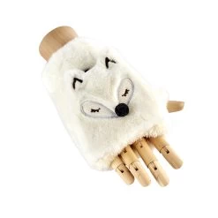 Fox Fur Gloves – White