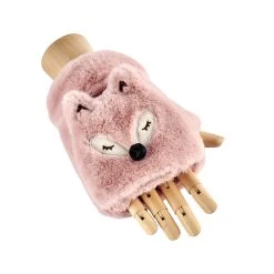 Fox Fur Gloves – Pink