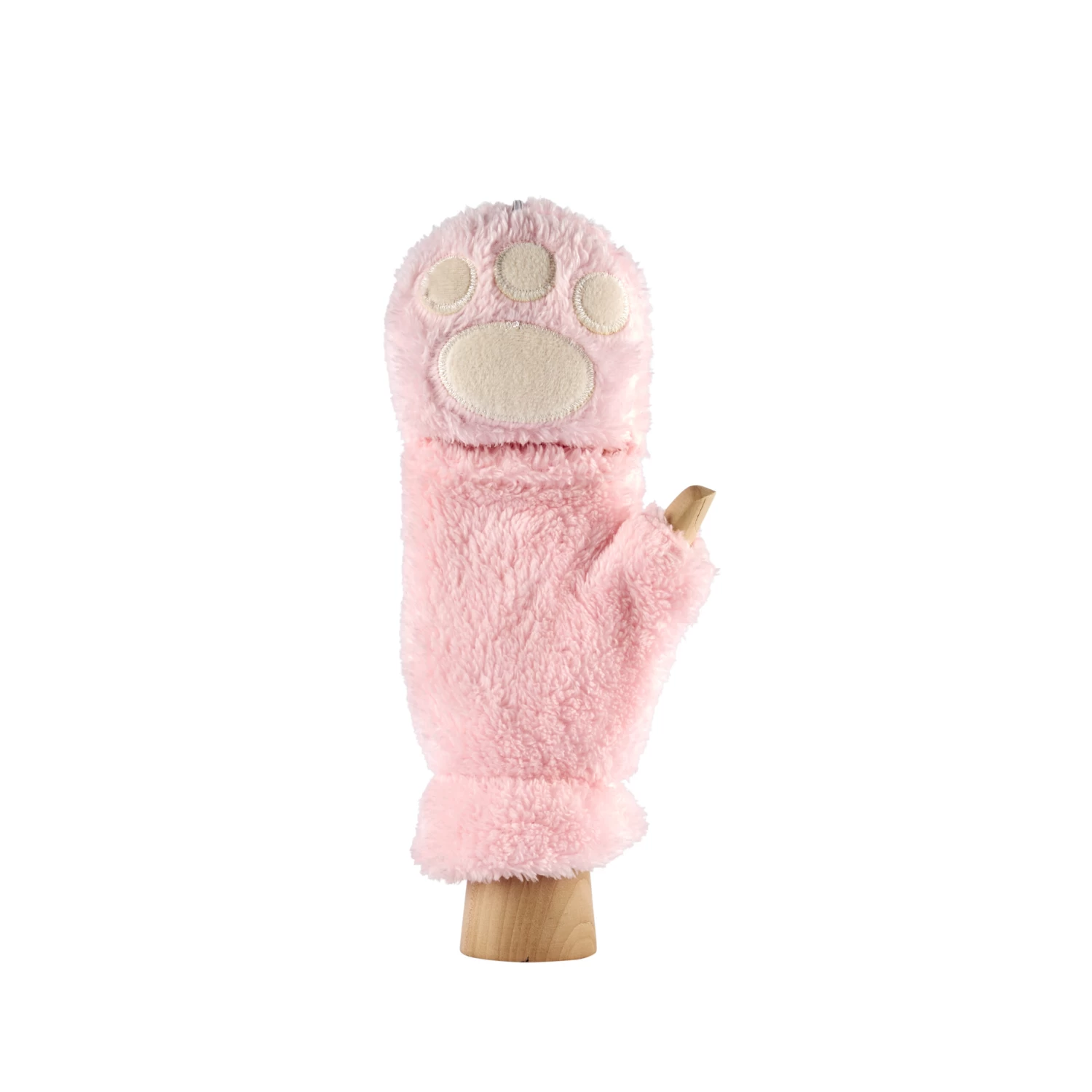 Fluffy Fingerless Paw Gloves – Pink 4 Fluffy Fingerless Paw Gloves – Pink - Image 2