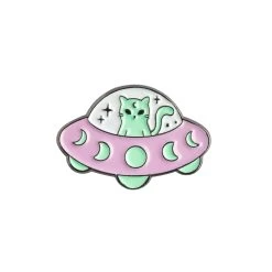 Alien UFO Cat Enamel Pin – #369