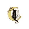 Mystic Cats With Yellow Moon Enamel Pin – #333 -Fusion Charm Shop SPP Cybershop March 32