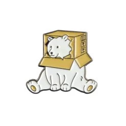 Polar Bear In A Box Enamel Pin – #318