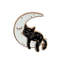 Cat Sleeping In The Moon Enamel Pin – #309