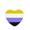 Pride Badge – Non Binary Flag – Heart -Fusion Charm Shop SPP Cybershop Nov 56