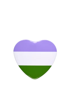 Pride Badge – Genderqueer Flag – Heart