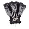 Skeleton Hand Hair Clip/Broach With Black Roses Jewel -Fusion Charm Shop SPP Cybershop Sept 58