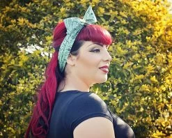 Teal Bandana Bow Hair Tie