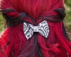 White Bandana Bow Clip