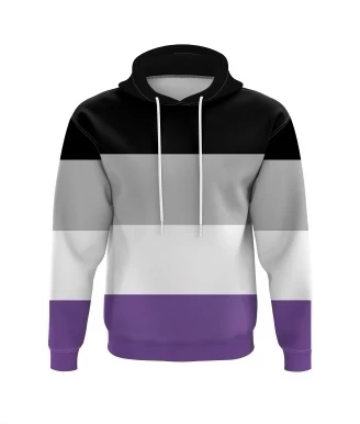 Asexual Flag Print Hoodie 3 Asexual Flag Print Hoodie