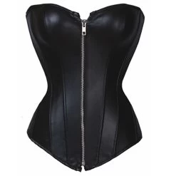 Selina Black Faux Leather Corset