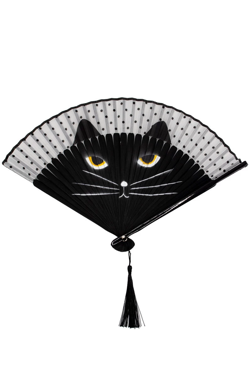 Black Cat Hand Fan 3 Black Cat Hand Fan