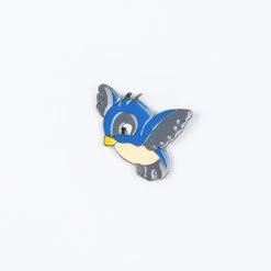 Blue And Grey Bird Enamel Pin – #40
