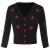 Cherry Cardigan – Black 1 Cherry Cardigan – Black -Fusion Charm Shop cherry cardigan black front