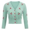 Cherry Cardigan – Mint -Fusion Charm Shop cherry cardigan mint front