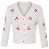 Cherry Cardigan – White -Fusion Charm Shop cherry cardigan white front
