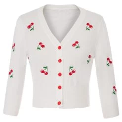 Cherry Cardigan – White