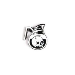 Coffee Pot Skull Enamel Pin – #210