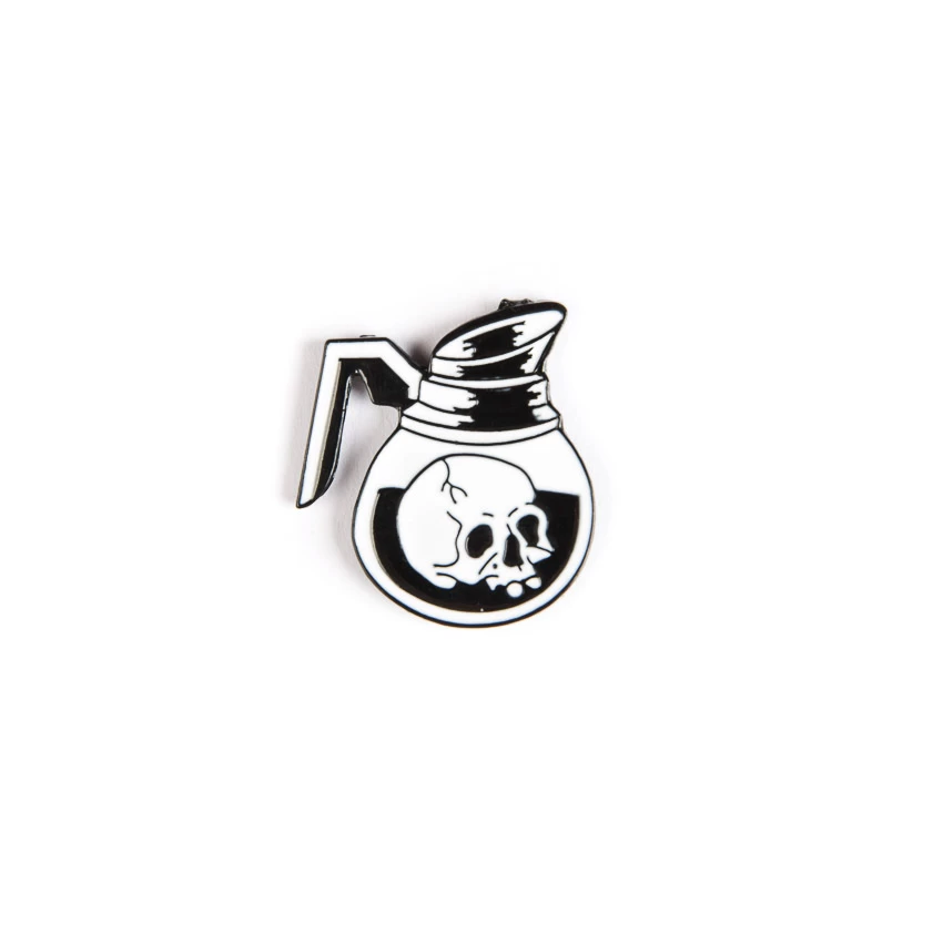 Coffee Pot Skull Enamel Pin – #210 3 Coffee Pot Skull Enamel Pin – #210