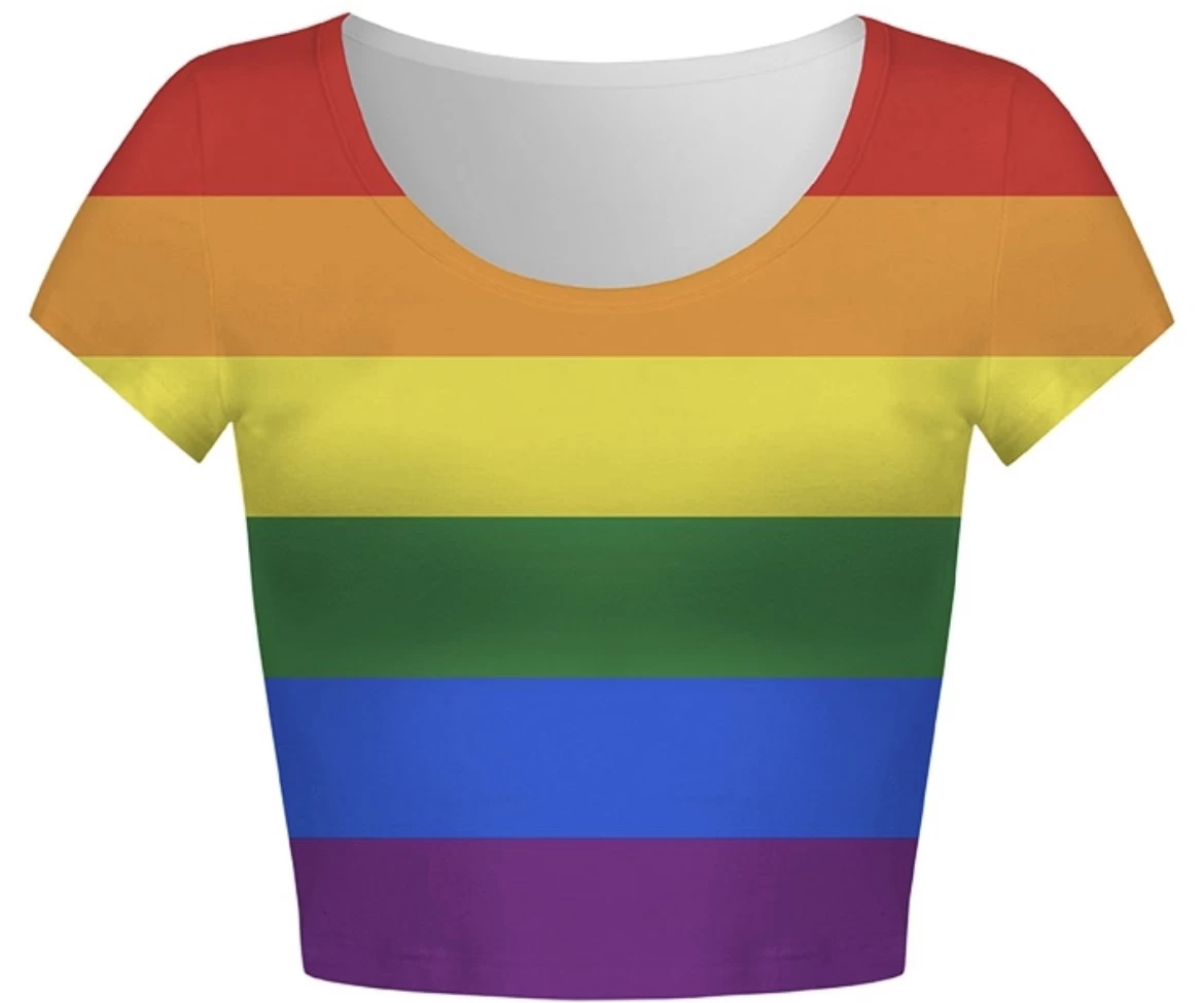 Pride Rainbow LGBTQ Flag Crop Top 3 Pride Rainbow LGBTQ Flag Crop Top