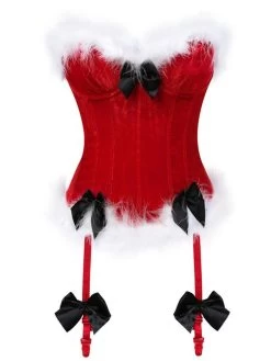 Mrs Claus Black Bow Corset