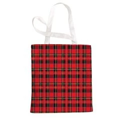 Canvas Tote Bag – Red Tartan
