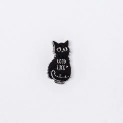 Good Luck Black Cat Enamel Pin – #166