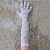 Long White Lace Gloves -Fusion Charm Shop hanska