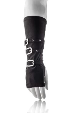 Punk Buckle Gloves – Black