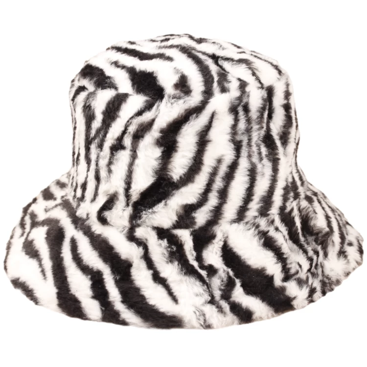Zebra Fluffy Bucket Hat 4 Zebra Fluffy Bucket Hat - Image 2